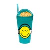zakdesigns Smiley Snack/Drink Tumbler, Polypropylene, Blue, 9 x 9 x