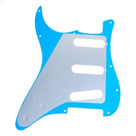 11 Hole ST/Strat Style Pickguard SSS Pick Guard for USA/Mexico Stratocaster/Strat Modern Style Guitar Parts, 3 Ply with Screws (Gold Mirror)