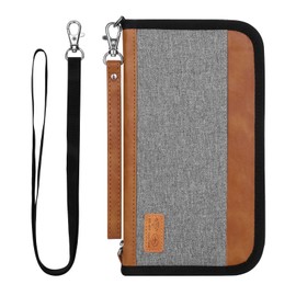 HCFGS Passport Bag Family Travel Organiser with RFID Blocker, Portable Passport Holder ID Bag for Men and Women, gray, Contemporary