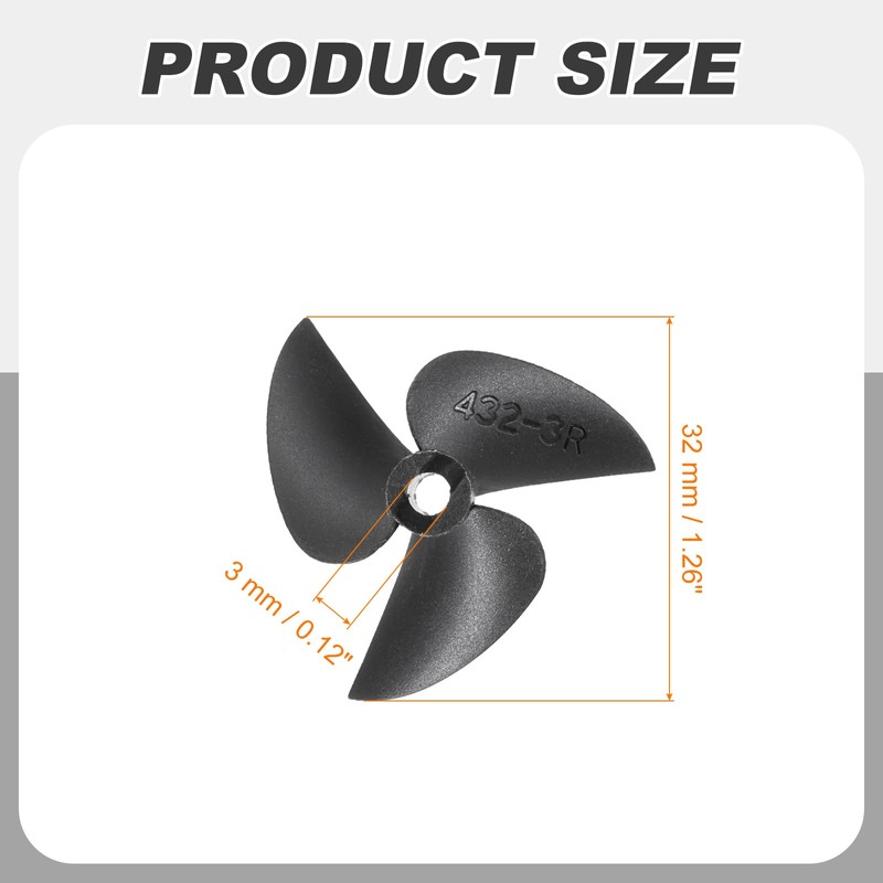 sourcing map 1 Set RC Boat Propeller, 3 Blades Propellers