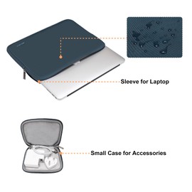 MOSISO Laptop Case 13 inch, 13 inch Laptop Sleeve Bag Compatible with MacBook Air M4 M3 M2 M1 2025-2018 / Pro 13 M2 M1 2025-2016, Neoprene Computer Sleeve Bag with Small Case, Haze Blue