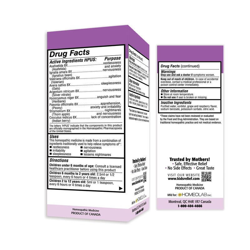 Kids Relief Syrup with Calming Effect, for Kids 0-12 Yrs,