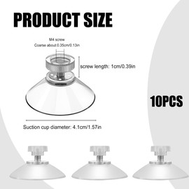 10Pcs Window Suckers 41mm Strong Suction Screw Type Suction Cup Firmly Fixed Clear Suction Cup Suitable for Home Decoration Kitchen Hanging Holiday Ornaments Decorating Hanging Handmade Crafts