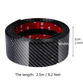 Youngine Universal Carbon Fibre Car Door Sill Guards Protector Self-Adhesive Flexible Car Sticker Protector for Car SUV Truck Door Entry Guards, (5x250cm/2x98.4 inches, Black)