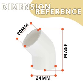 Bwintech 6 Pcs 25MM (3/4") 45 Degree Elbow Slip Connector PVC-U Fitting Elbow Coupling Connector Garden Water Pipe Connection