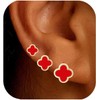 Clover Earring 3 Hole Mini Clover Stud Earrings Set for