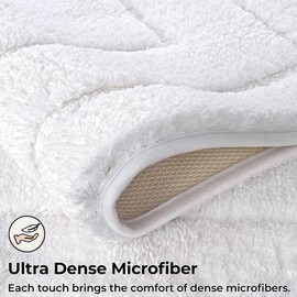 GRANNY SAYS Bathroom Mat, 16" x 24" White Bath Mats for Bathroom Non Slip Washable, Super Soft Bathmat, Bath Matts for Floor, Washroom Absorbent Bath Mat, Tapis de Bain, Microfiber Bathroom Floor Mats
