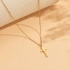 foyjoey 18K Gold Plated Cross Pendant Necklace for Women Stainless
