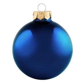 8ct Matte Midnight Blue Glass Ball Christmas Ornaments 3.25" (80mm)