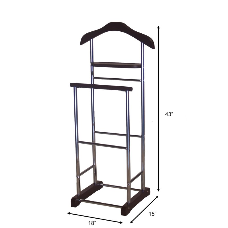 Proman Products Twin Valet with Wooden Hanger Tray & Trouser