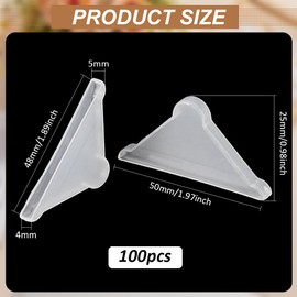 BENECREAT 100PCS White Plastic Corner Protectors, 50X25mm Edge Guards Corner Cushion Triangle for Glass Corners, Tiles, Stones and Phoalbum, Slot: 4mm
