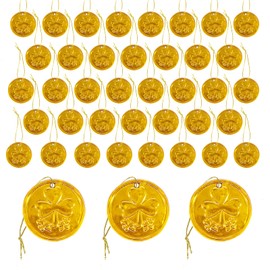 Bunny Chorus 48 Pcs St Patricks Day Decorations Shamrock Gold Coins Ornaments for Tree, Good Luck Gold Coins Hanging Baubles Tree Decorations for Home School Office Irish Festival Party Supplies