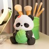 Panda Bamboo Pen Holder Cute Shape Large Capacity Resin Multipurpose