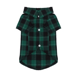 Paiaite Plaid Dog Shirt: Classic CheckeGreen Style in Cotton for Large, Medium, and Small Breeds, Comfort, Breathability, and Elegance Dog Clothes. Perfect for Everyday Wear, and Photoshoots Green S