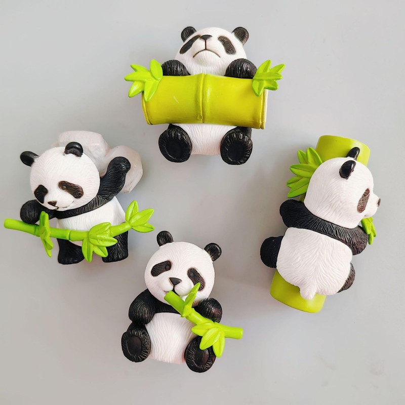 8Pcs Cute Panda Fridge Magnet 3D Simulation Panda Fridge Magnet,