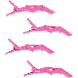 Head Kandy, Croc Clips, Pink, Professional Styling Hair Clips, 4 pack, Non-slip & Durable