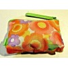 Clinique Green, Pink & Purple Floral Zippered Cosmetic Case w/