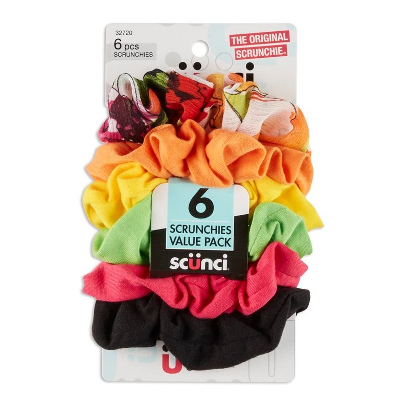 Scunci Value Pack No Damage Scrunchies - 6 Pcs, Assorted