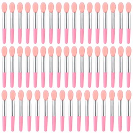 Silicone Lip Brush, 50 Pcs Reusable Lipstick Applicator Wands Silicone Makeup Applicator Lip Gloss Applicators Wands Pink Lip-Mask Applicators Makeup Brush fit Balm Mask Oil