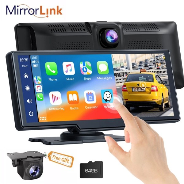 Volam 10.26" 2.5K Dash Cam Car Stereo Radio For Apple