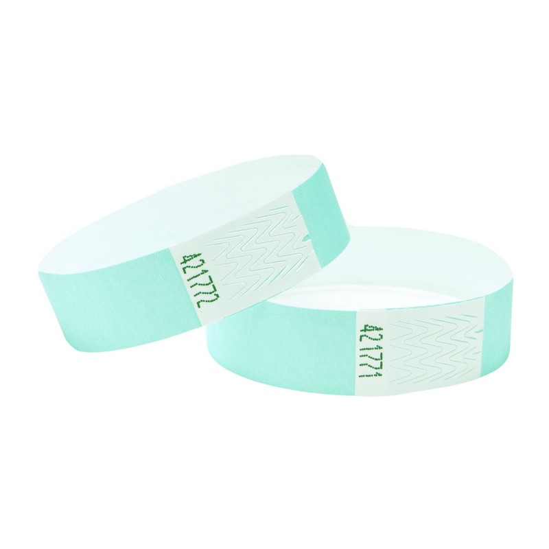 Tyvek Wristbands 3/4 inch 100 Pack (Aqua)