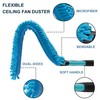 Hicavar Microfiber Flexible Ceiling Fan Duster with Washable Chenille Dusting