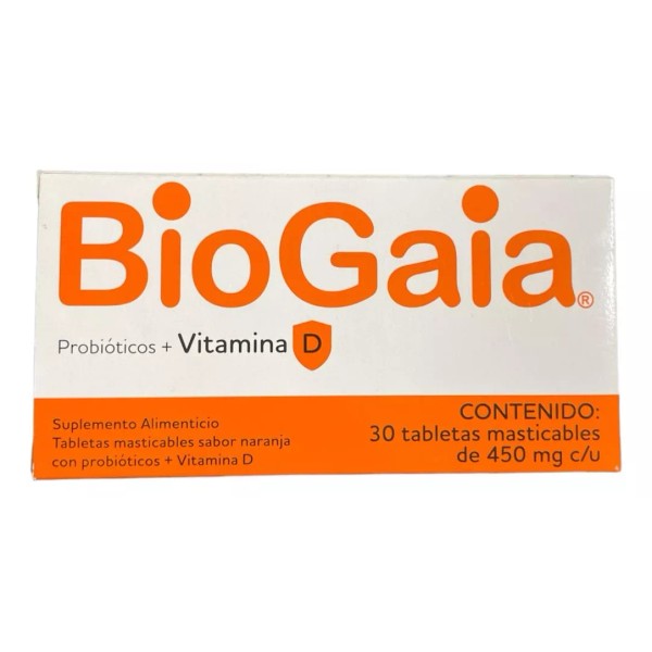 Biogaia Probióticos + Vitamina D 30 Tabletas Masticables