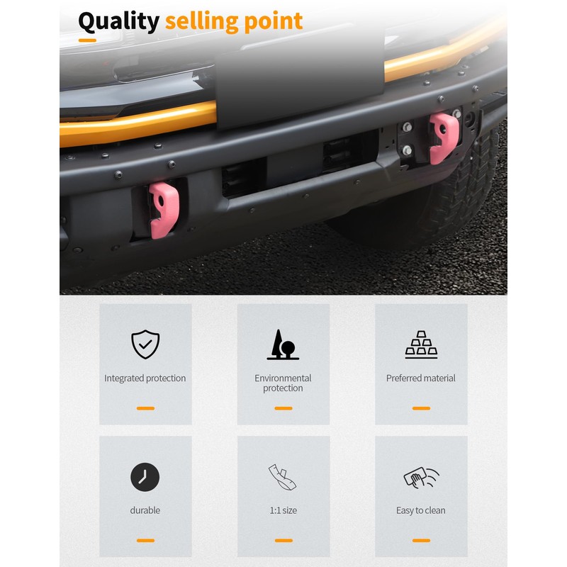 Hoolcar Front Bumper Tow Hook Covers Rubber Tow Hook Sleeve