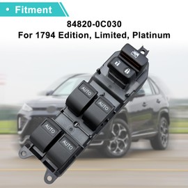 BELGEMAY 84820-0C030 White LED 4-Door Auto Power Window Switch with Backlit Buttons for 2007-2021 Toyota Tundra & Sequoia | Plug & Play Direct Replacement Suitable for 1794 Edition, Limited, Platinum.