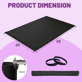 FWTRMRC 6x4ft Dance Floor Mat, 6mm Thick Portable Marley Dance Floor Non-Slip PVC Dance Flooring for Ballet, Jazz, Tap, and Party Dancing, Ballet Floor for Home, Studio and Outdoor