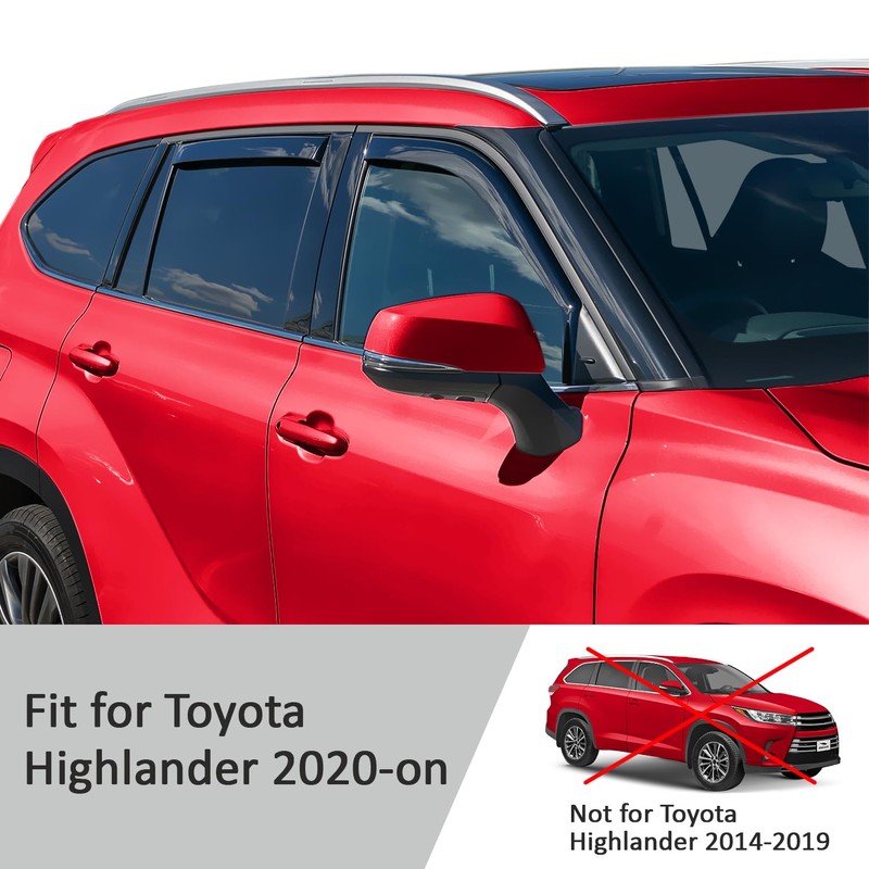 Voron Glass in-Channel Extra Durable Rain Guards for Toyota Highlander
