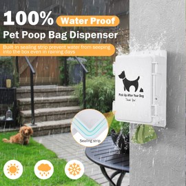 CHZUOBER Dog Poop Bag Dispenser, Wall Mount Dog Poop Bag Holder 100% Water Proof Outdoor Dog Waste Station for Dog Waste Bag Dispenser Dog Lover Gift Yard Sign for Home Porch Yard (Dispenser Only)