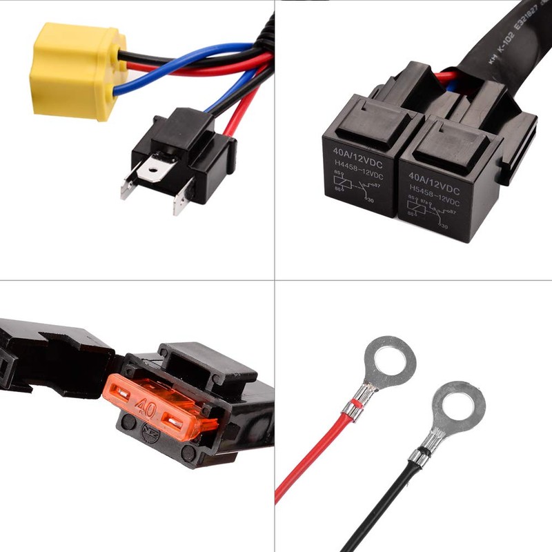 HUIQIAODS H4 Headlight Bulb Ceramic Relay Wiring Harness Socket Cable