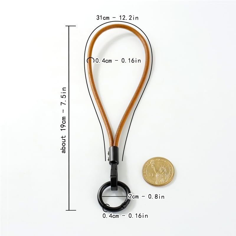 TANJUN, Leather Key Chain, Genuine Leather, Belt Loop, Key Ring,