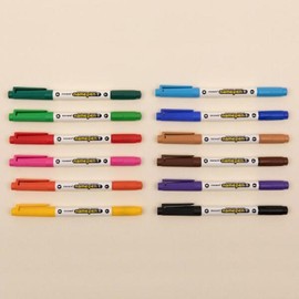 Artbox/Hosa Stationery Monami Name Pen T (Twin) Reversible 12 Colors / 아트박스호사문구 모나미 네임펜 T (트윈) 양방향 12색