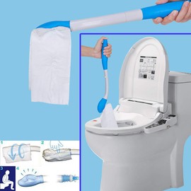 Sonhomay Toilet Aid for Wiping, Butt Wiper Self Wipe Assist Toilet Aid Helper, Long Comfort Bottom Wiping Aid Tool- Daily Living Bathroom Aids for Limited Mobility
