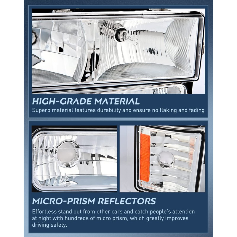 Nilight Headlight Assembly Compatible with 1994 1995 1996 1997 1998