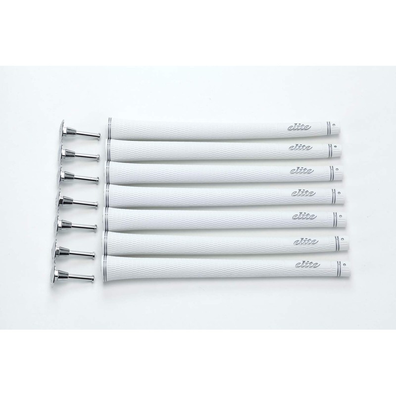 elitegrips S40 Golf Grips, Set of 7, Silver White, No