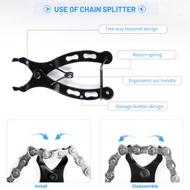 DBREAKS Bicycle Chain, 6/7/8 Speed Bicycle Chain Tool, with Chain Breaker and Chain Tester, 6 Pairs Chain Lock, Bicycle Cleaning Brush, for Road Bike, Mountain Bike, etc.