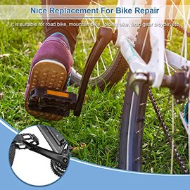Crank Arm Bicycle, 170 mm Bike Crank Arm, Pedal Alarm, Bicycle Aluminium Alloy Left Single Chain Crank Arm Replacement for Road Bike, Mountain Bike, Folding Bike, Bicycle with Fixed Gear (Black)