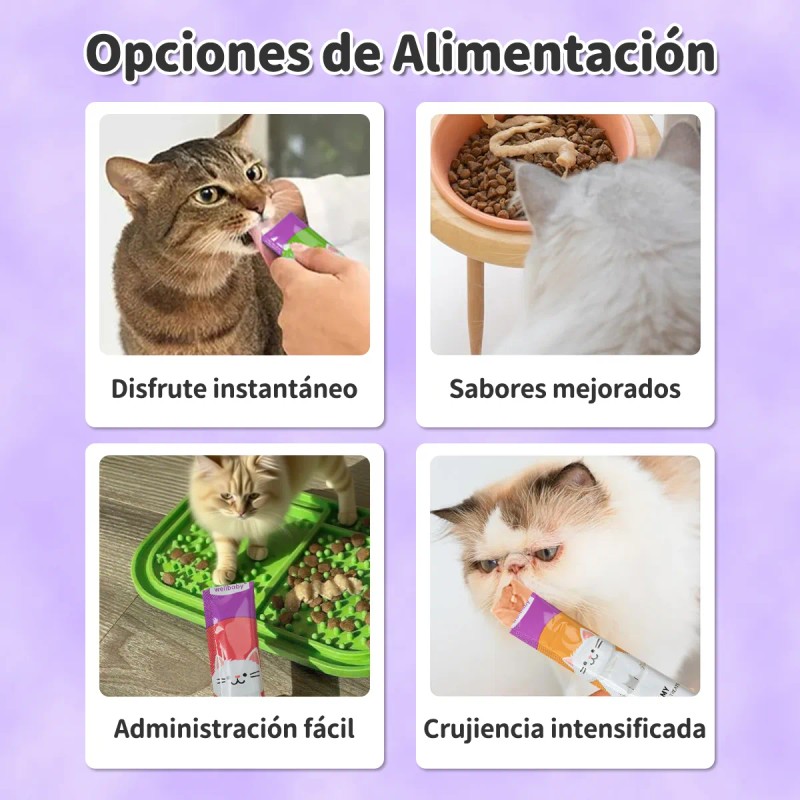 Premio Para Gatos Snack Lamible Yummy 3 Sabores 15 Tub