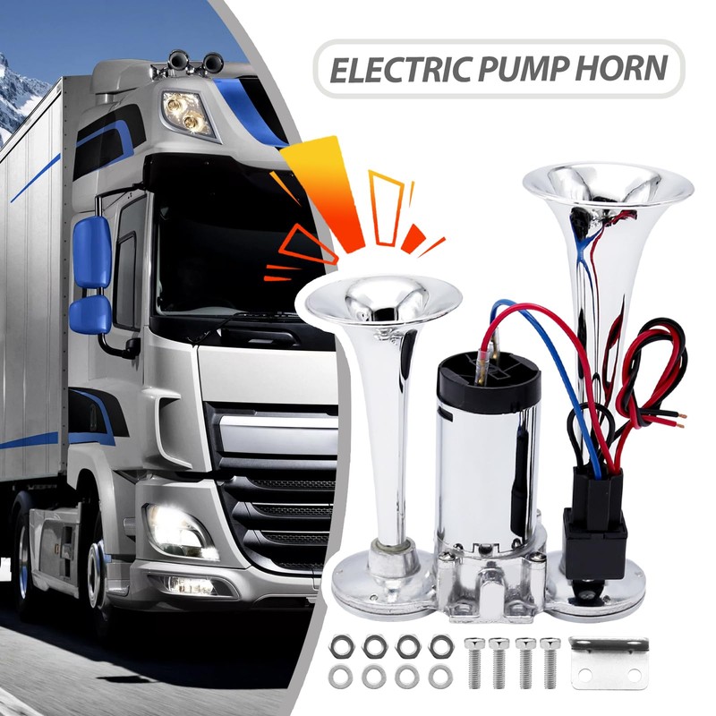 Vkinman 600DB Dual Train Horn, 12V Train Pickup Trucks Horn,
