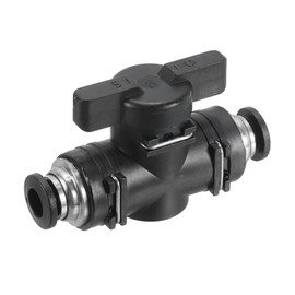PATIKIL 6 mm Pneumatic Ball Valve, 6 mm OD BUC Push-to-Connect Pipe Fittings, Ball Valve, Union Straight Air Flow Control Valve for Air Hydraulics, Black Silver
