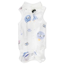 Lotsdonxia Cat Surgery Recovery Suit – Anti-Licking Wound Protector Breathable and Comfortable Cotton Post-Surgical Bodysuit for Cats in Kitten Pattern