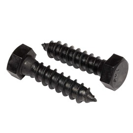 3/8" x 1-1/2" Stainless Steel Hex Lag Bolts (10 pcs) Black Oxidized in USA by Makers Bolt