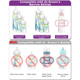 Sippy Straw Nipple for Dr. Brown's Narrow Baby Bottle & Glass Bottles and Narrow Sippy Spout Bottles,Soft Silicone Transitional Nipple, No-Spill Straw Nipple,6m+,4-Count