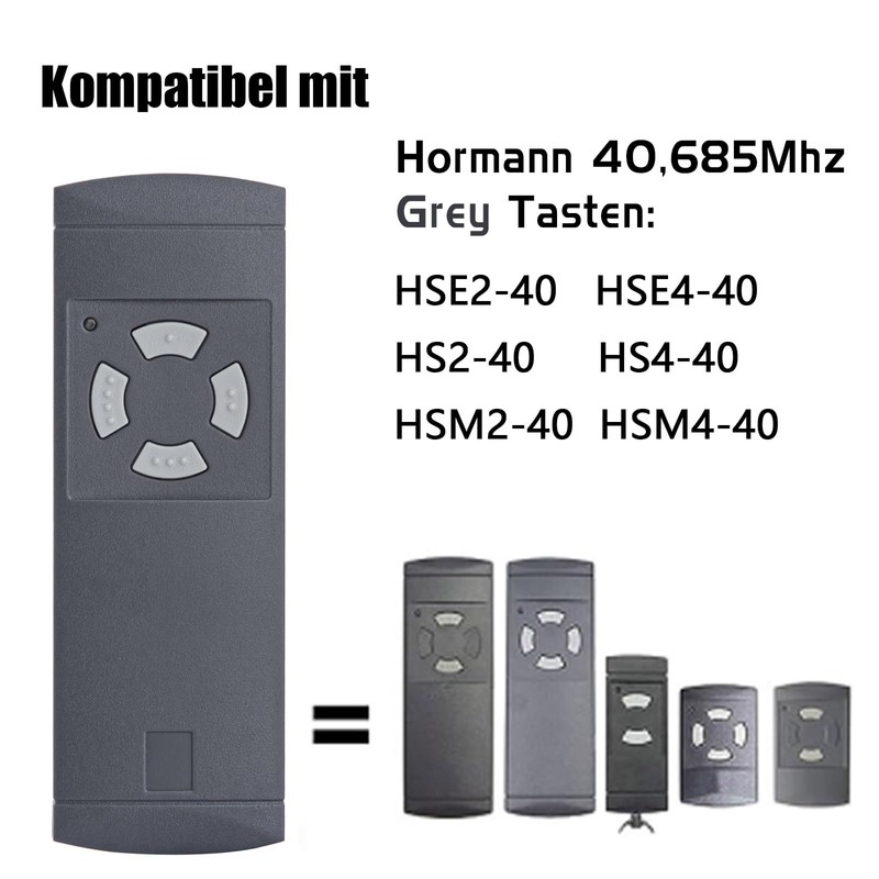Replacement Handheld Transmitter Compatible with Hormann HS4 40,685MHz Garage Door