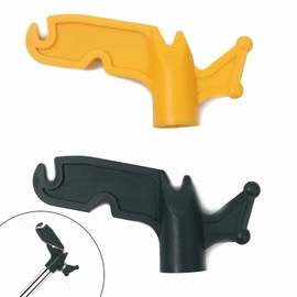 TonGass (2-Pack Multi-Purpose Plastic Utility Hook Attachment for Poles-Screw-On Hook 3/4" Inner Diameter Fits Threaded Poles Extension Poles & Broom Handles, Bird Feeder Pole Hanger Tool