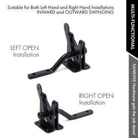 SANKINS Self Locking Gate Latch Automatic Gravity Lever for Wood Fence Gate, Door Latches, Steel, Black