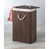 Whitmor Laundry Hamper with Rope Handles Bamboo, 12.25x16.25x23.375, Dark Stain